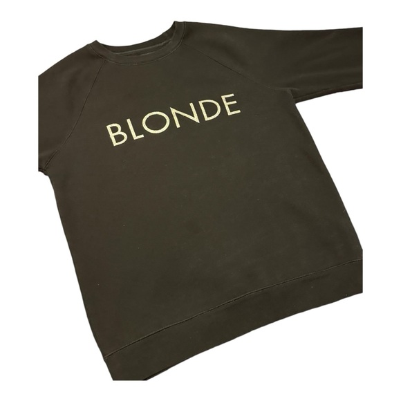Brunette The Label Black Sparkle BLONDE Sweatshirt Size M/L Relaxed Fit Warm Fun - Picture 7 of 10